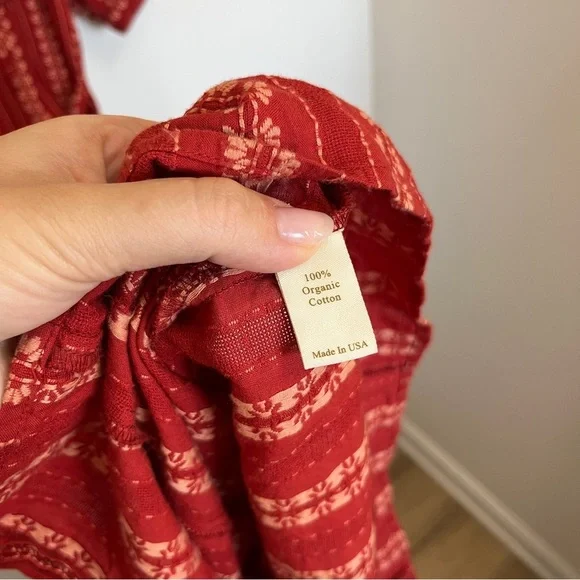 Christy Dawn The Darcy Dress Size XS in Hibiscus Zinnia Stripe Red Ruffle Cotton - Picture 8 of 8